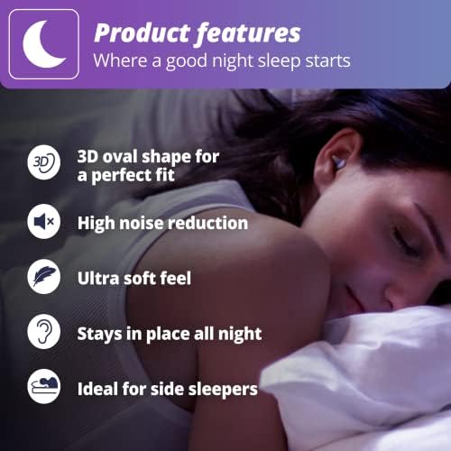 Alpine SleepDeep MultiSize - Tampões para a orelha macia para dormir e concentração - nova forma oval 3D e gel de redução de ruído