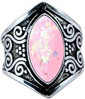 Anéis de casamento feminino Silver vintage punk estilo gemedstone ring ring tailandês anéis exagerados preppy