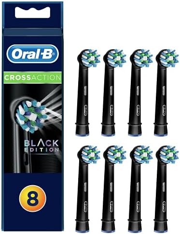 Cabeças de escova de dentes pretas de substituição de reposição de reposição oral-B, recarretes para escova de dentes elétricos, cerdas em ângulo para remoção de até 100 % mais de placa, pacote de 8