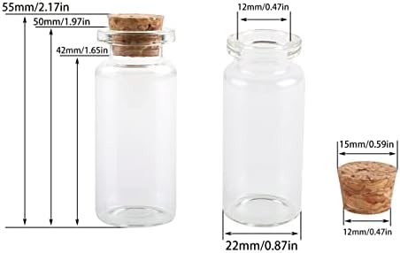 Maxmau 25pcs garrafas de vidro pequenas com rolhas de cortiça Armazenamento de arte Diy Art Craft 10ml Mini frascos de vidro, pequenos