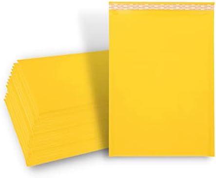 PSBM Kraft Bubble Mailer, 7,25x8 polegadas, 9000 pacote, mala direta de envelope de remessa, amarelo -ouro, selo próprio