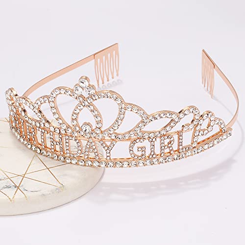 Coroas de aniversário de aorine Diane para mulheres tiaras de ouro para meninas coroas para meninas shinestone Crystal Decor