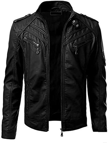 Jaquetas para homens de inverno masculino casual colar jaqueta de casacos de couro de moto casacos de casacos