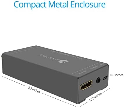 GOFANCO Prophecy 12G SDI para HDMI 2.0 Conversor com áudio-até 4k @60Hz, 7.1-ch Audio, extração de áudio estéreo, Loopout de SDI, 12g/6g/3g/hd-sdi detecção automática, guarda de ESD, TAA