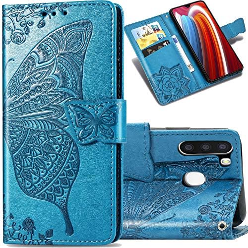 Samsung Galaxy A11 3d Butterfly Flower Cash Cash Caixa, Zyzx Credit Cartter Cards Slot e Tampa de telefone de couro magnético
