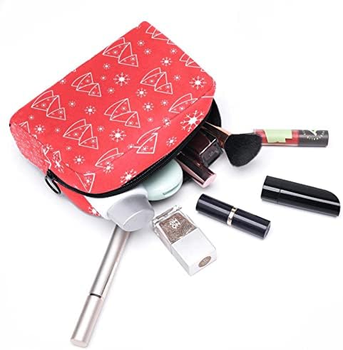 Bolsa de maquiagem de viagem bolsa de bola de higieness de viagem para mulheres Bolsa de organizador de acessórios para mulheres, linha de árvores com vermelho