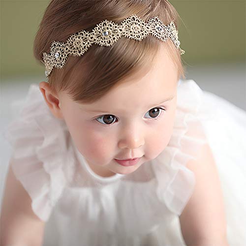 Baby Toddler Elastic Chiffon Flor Bands Princess Girls Hand Costus Flor Lace Headwear