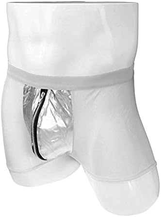 Men Sexy Mesh Boxer Briefs Mid Caist Front Zipper Sissy Trunks Underwear