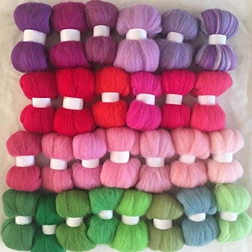 Xuccus wfpfbec sentiu Merino ovelha de lã de fibra de lã Felting Wool Roving para lã de feltro de agulha 10g/cor 27colors