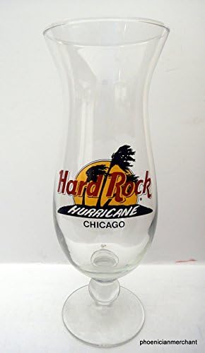 Hard Rock Cafe Chicago Hurricane Glass Black Circle Logo