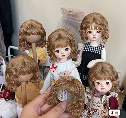 JUSUNS Mohair Doll Wigs JD693 6-7inch 16-18cm 1/6 Mini onda curta yosd BJD Hair