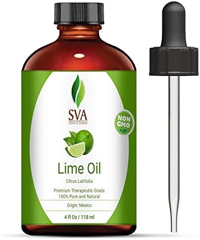 Óleo de cal Organics de SVA - de grau terapêutica premium natural pura para cuidados com a pele, cuidados com o cabelo, massagem,