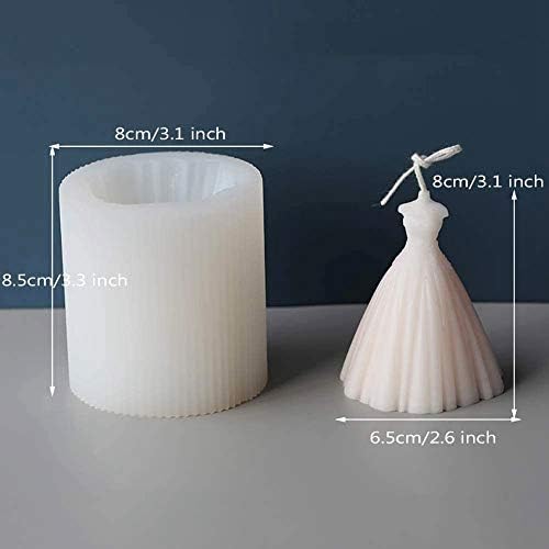 Vestido de silicone de vela houchu Molde de noiva 3D Vestido de noiva Silicone Soop Mold Candle