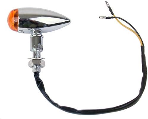 Motortogo Chrome Bullet Motorcycle LED Indicadores de sinal de giro pisca com lente âmbar compatível com Suzuki Tu250