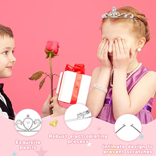 8 peças meninas princesas Tiara Crown Rhinestones Tiara Crystal Crystal Toddler Crown for Wedding Birthday Crown Party