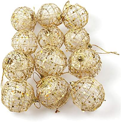 Koqwez33 6pcs Bola de árvore de Natal de Natal, ornamentos de bola suspensa de Natal, árvore de Natal Hollow Holding Bolas