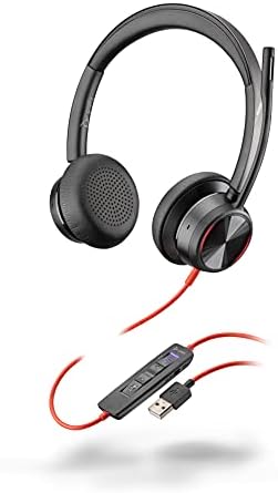 Poly - Blackwire 8225 Wired fone de ouvido com microfone de boom - fone de ouvido de computador de orelha dupla - USB -A para