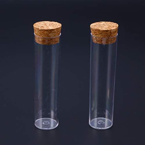 Besportble 20pcs Tubos de teste com cortiça pequenas garrafas de desejos de plástico transparente amostras de garrafas