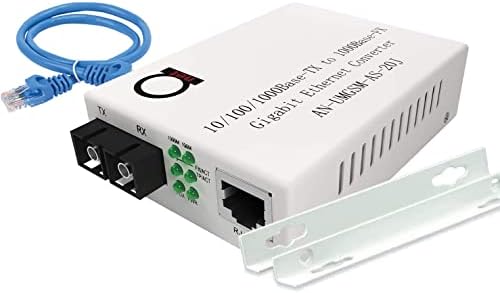 Conversor de mídia de fibra de gigabit de modo único - módulo de fibra embutido 20 km sc - para utp cat5e cat6 10/100/1000 rj -45 - gigabit de sensor automático ou velocidade de ethernet rápida - moldura jumbo - suporte llf