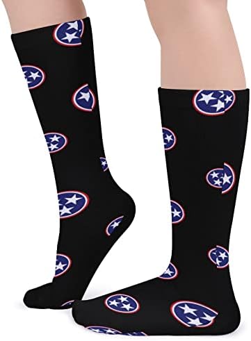 Meias esportivas de bandeira do Tennessee americano sobre as meias atléticas de tubo de bezerro grossas para homens para homens