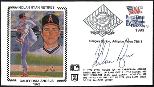 Nolan Ryan Autografou a aposentadoria do primeiro dia de capa FDC Angels PSA/DNA - MLB Cut Signature
