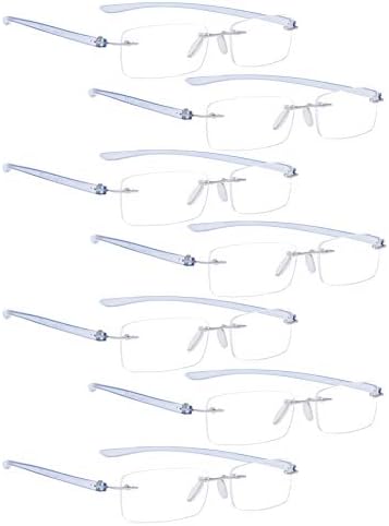Lur 7 embalam óculos de leitura sem aro + 6 pacotes de óculos de leitura clássicos