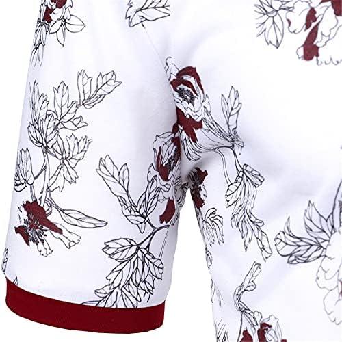 XXBR MEN TOPS camisa pólo, camisa de botão casual de impressão floral de verão, camiseta de colarinho de colarinho de colar