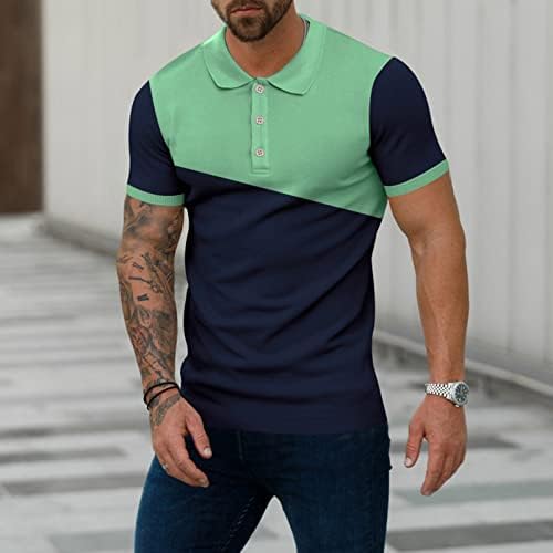 2023 Novos homens de verão moda moda macia lapel colorida combinando com manga curta camiseta de camiseta longa com mangas compridas