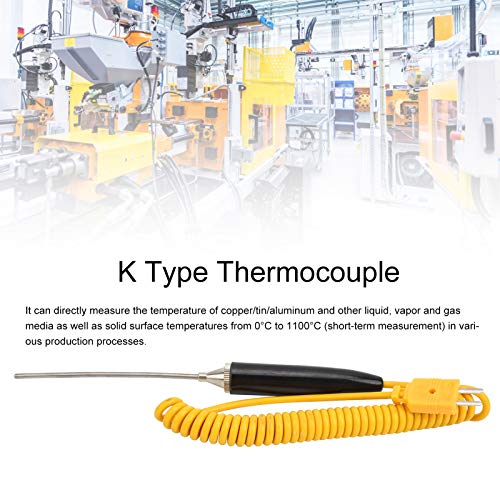K Termopar do tipo K, termopar do tipo 3x100mm K, sensor de temperatura portátil, 304 sonda de aço inoxidável para sensores de temperatura industrial