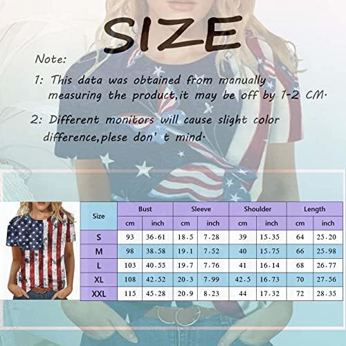4 de julho Tops patrióticos, 2023 Tshirts for Women Fashion American Flag Top Stripes T-shirts Independence Day Bloups