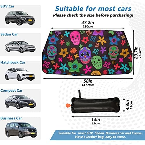 Alaza Day of Dead Sugar Skull Carro mexicano Sun Shade