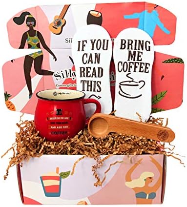 Caixa de presente para amantes do café por obsessões bobas. Cesta de presentes exclusiva para aniversário, novo aquecimento