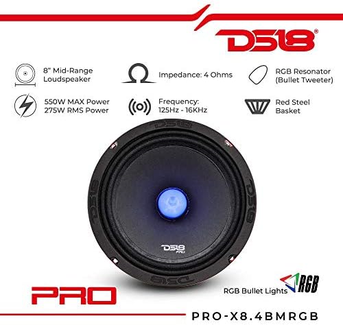 DS18 PRO -X8.4BMRGB LOUDSPEAKER COM RGB LIGHT BOULE