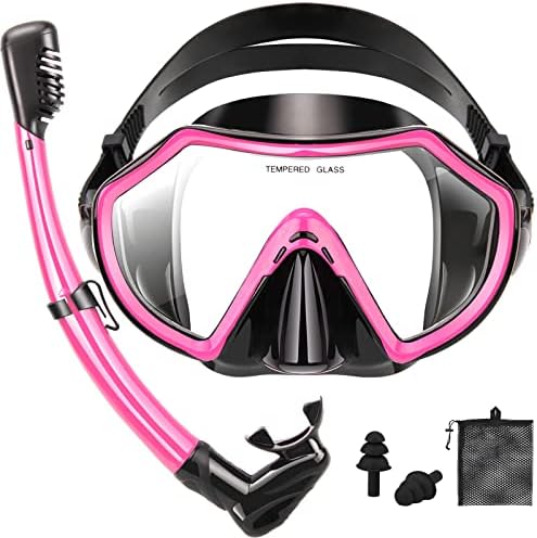 Equipamento de mergulho de snorkel de piyazi para adultos, conjunto de snorkel de snorkel de topo seco HD Conjunto de máscara de