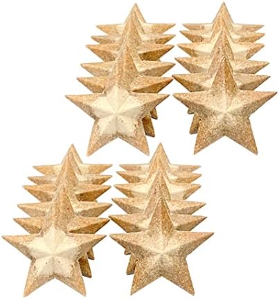 2,9 polegadas 24 Pack Stars de madeira inacabada para artesanato 3D Wood Star