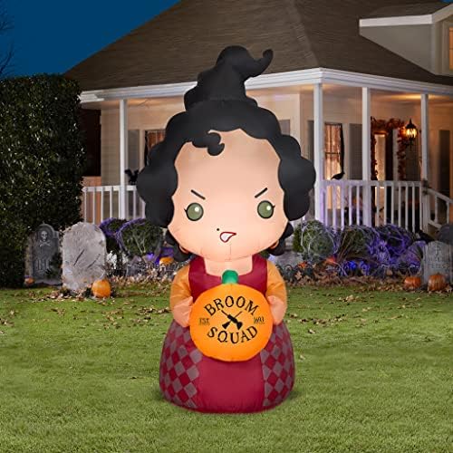 Gemmy 59,8 alto x 27,9 Wide Hocus Pocus Sanderson Irmãs Mary segurando uma abóbora de Halloween Halloween Indoor/Outdoor Decoration