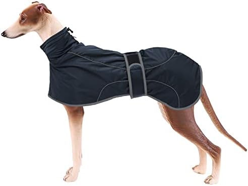Jaqueta de casaco de inverno geycete cão com forro quente de lã, vestuário para cães ao ar livre com bandas ajustáveis ​​Premium Dog Roupas-Navy-XL