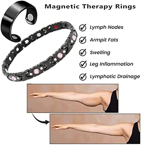 Zmanyijew drenagem linfática terapêutica terapia de bracelete terapêutica anéis para pulseira de alívio da dor para homens