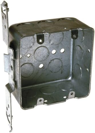RACO 681SP 4 pol. Caixa quadrada desenhada, caixa de interruptor de 2 dispositivos, 2-1/8 pol. De profundidade, quatorze 1/2 pol.