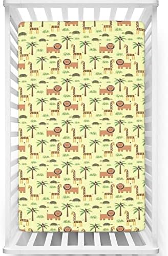 Folhetos de mini berço com tema de animal, lençóis portáteis de mini-berço lençóis de colchão para meninas para meninas, 24 x38, multicolor