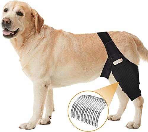Supla de joelho de cachorro Suyare, cinta para a perna de cachorro para ACL com 10 estabilizadores laterais, suporte de brocer da perna