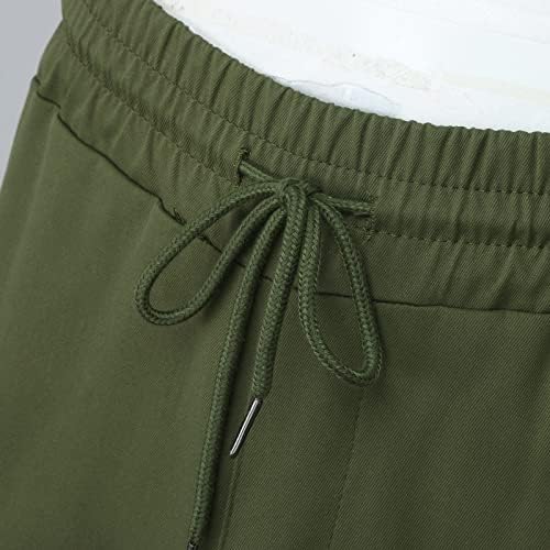 8 calças simples de calça macia causal execução elástica elegante calça de carga solta de cargo masculino de cintura masculina bolsos