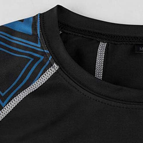 Calça de compressão de ginástica de ginástica masculina Camisa de capa de manga comprida de 2 PCs - conjunto de roupas