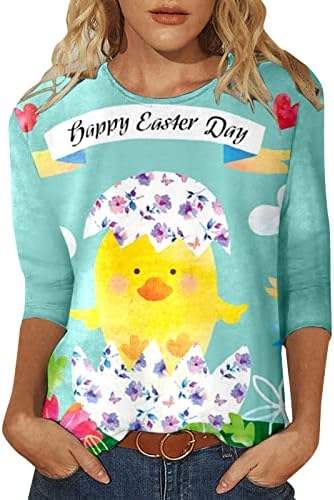 Camisas de Páscoa para mulheres, o ovos de coelho da Páscoa Camiseta de camiseta de páscoa T-shirt Bunny Páscoa para mulheres
