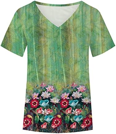 Camisa superior para mulheres de verão no outono de manga curta 2023 vneck algodão de algodão gráfico camiseta bf bf