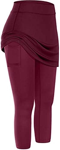 Saia de leggings capriche de leis femininas de beuu com bolsos de telefone ioga calças justas ativas calças de tênis de golfe skort