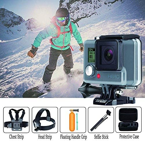 Navitech 18-in-1 Action Camera Accessories Combo Kit com EVA Case-Compatível com a câmera de ação TOPELEK