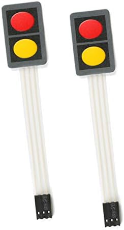 2pcs 2 chaves interruptor de membrana diy botões vermelhos/amarelos do painel de controle de animais de estimação botão duplo botão