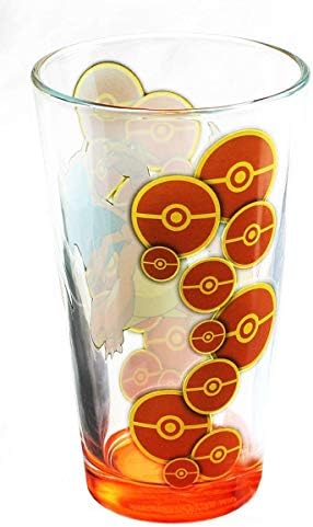 Pokemon Charizard 12 oz copo de vidro com bolas de pokeballs