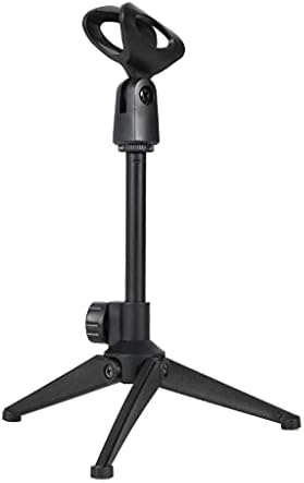 LMMDDP Microphone Stand Desktop Tripé Mini portátil Stand Stand Ajuste Stand Mic Clip Suporte de suporte